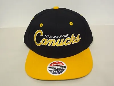 Vintage NHL Vancouver Canucks Snapback Cap Hat 90s Zephyr NEW NWOT Script • $24.99