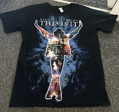 Gildan Michael Jackson Tshirt Mens This Is It Tour Size Medium Black MJ • £19.99