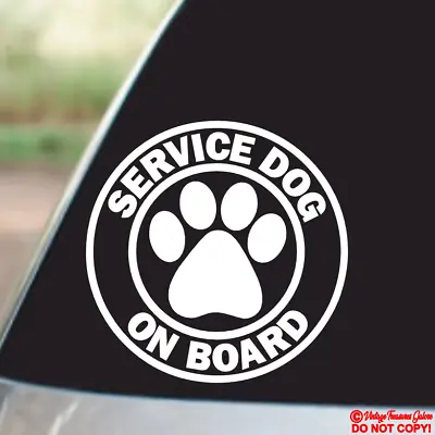 SERVICE DOG ON BOARD Vinyl Decal Sticker Car Rear Window Bumper ANIMAL K-9 ESU • $2.99