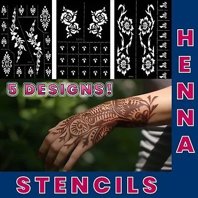 Large Henna Stencils Tattoo Traditional India Mehndi Body Art Templates • £3.98