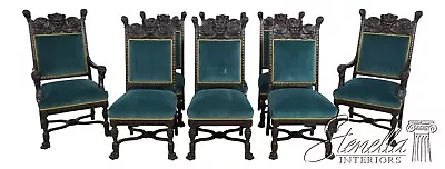 LF61706EC: Set Of 8 RJ HORNER Antique Oak Dining Room Chairs • $7595