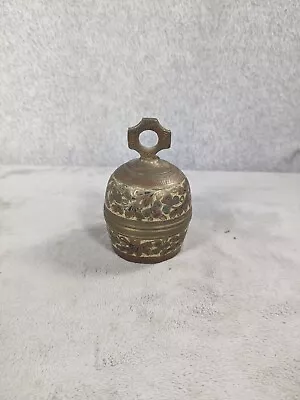 Vintage Elephant Claw Brass Bell With Holder Prayer Temple ~ India 3.5  • $19.98