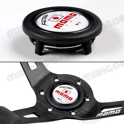 White MOMO Full Speed Steering Wheel Horn Button Sport Competition Tuning 59mm • $35