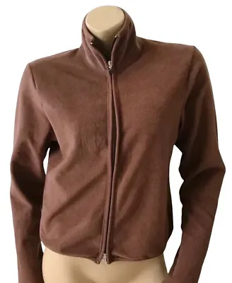 MODA INTERNATIONAL Womens Size Large Brown Fleece Full Zip Light Weight Jacket • $19.99