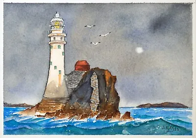 An Original Watercolour Painting Of The Fastnet Rock Lighthouse  Ireland. • £10