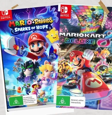 2 Games Bundle! Super Mario Kart 8 + Mario Rabbibs Hope Party Nintendo Switch • $127.32