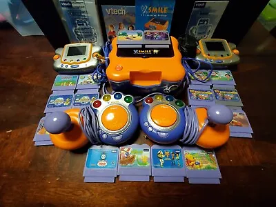 $175 • Buy Vtech V Smile Lot TV Learning System And 2 Pockets With Controllers + 16 Games