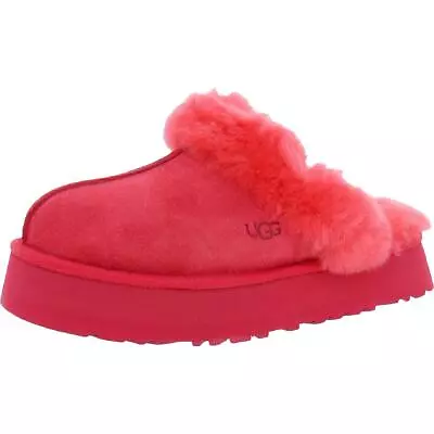 Ugg Disquette Women's Leather Fur Lined Chunky Slide Slippers • $90.99