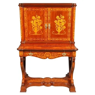 Q' Desk/Secretary IN Antique Baroque Style Complete With Inlaid • $1914.66