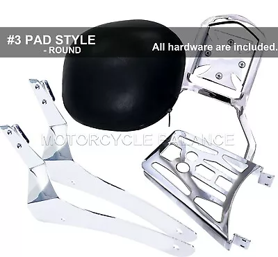 $163 • Buy Passenger Chrome Sissy Bar Backrest With Luggage Rack For Yamaha V-Star 950 1300