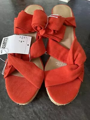 H & M Red Tie Up Wedges • £20