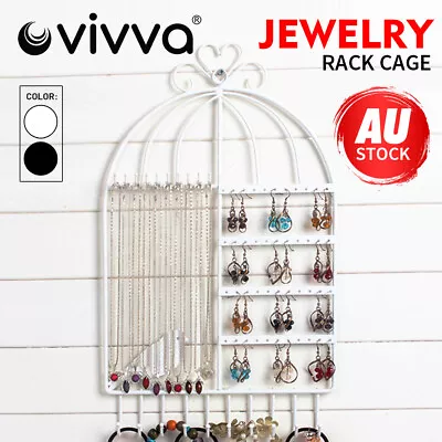 Vivva Jewelry Earring Necklace Bracelet Cage Holder Organizer Stand Hanger Rack • $15.80