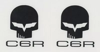 2x C6R CORVETTE Skull 4  Black Decals Stickers Vette Jake Car Show  Decal • $6.98