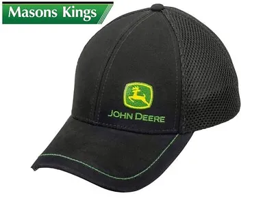 £22.99 • Buy John Deere Logo Black Mesh Cap Genuine MCL201915011 BNWT
