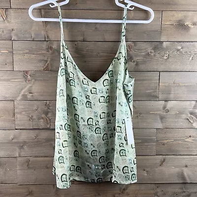 Never Fully Dressed Womens Shirt Green Marbe Print Cami Tank Size 16 • $24.99