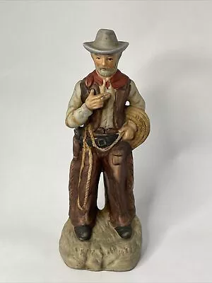 Vintage Porcelain Cowboy Figurine 7.5 Inches Tall EUC Old West Matte Paint • $25