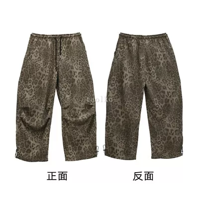 Mens Leopard Print Cargo Hip Hop Loose Fit Baggy Pants Trousers Sport Sweatpants • $77.99