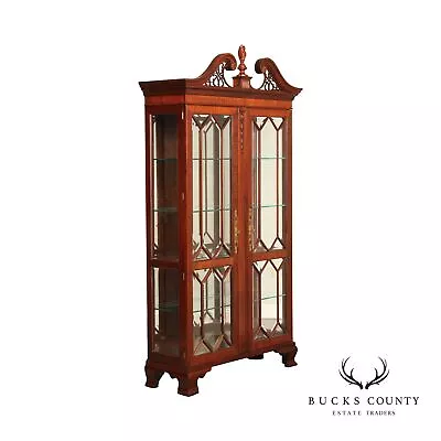 Henkel Harris Georgian Style Mahogany Display Case Cabinet • $7495