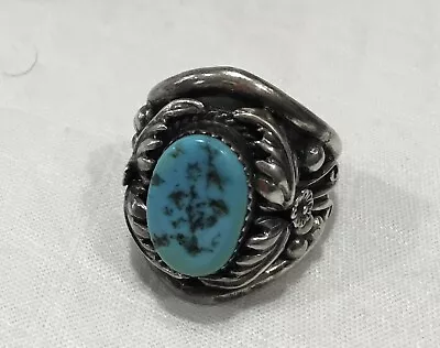 Native American Turquoise Men's Ring Sterling 12.9 Grams Size 11 Or 11.5? • $99.95