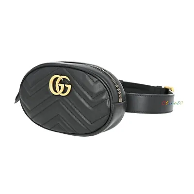 $1523.43 • Buy New Authentic Gucci GG Marmont Matelassé Leather Belt Bag Size 85 Cm