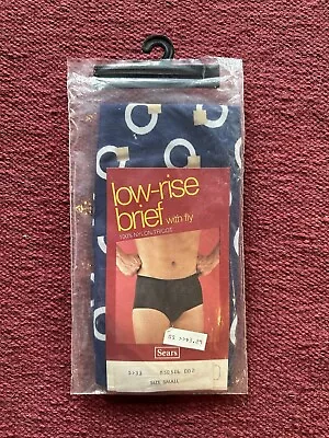 Vintage Sears Low Rise Briefs Patterned Underwear Men’s NWT 80s Small NOS • $12.50