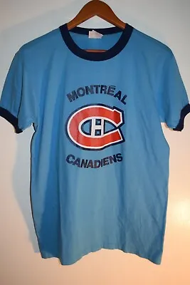 Montreal Canadiens Vtg 80s EUC Ringer T Shirt Soft Medium Long Big Bick • $25
