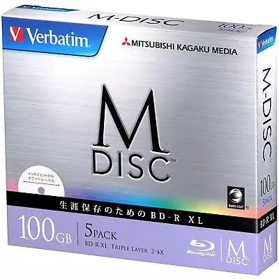 Verbatim Barbey Tum M-DISC Long-term Saving Blu-ray Disc 1 BD-R XL 100GB 5 Piece • $175.47