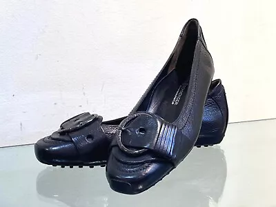 New Kennel&Schmenger Women's Black Calf Leather Pimpled Ballerina Shoes 'Susa' • £38