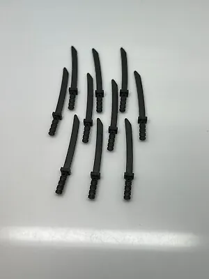 Lego Minifigure Weapon Lot Of 10 Sword Shamshir Katana Pearl Dark Gray W#20 • $4.87