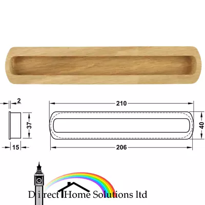 Hafele Halkin Wooden Inset Handle Kitchen Wood Cabinet Drawer Cupboard Door Knob • £7.99