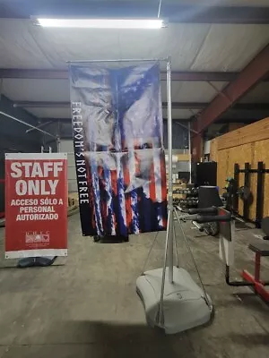 Giant Pole Sign Stand 18ft Telescoping X 48 In Wide Banner Holder • $300