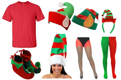 £5.99 • Buy Elf Costume Red Green Choice Set Santas Helper Christmas Mens Ladies Fancy Dress