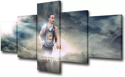 5 Piece Canvas Wall Art Golden State Warriors Pictures For Living Room American  • $80.14