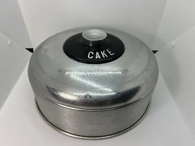 Vintage Kromex Aluminum Cake Plate Cover With Bakelite Letters MCM • $24.99