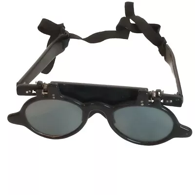 Vintage Flip Up Baseball Sunglasses 1940-1950s Hinged Black Retro Steampunk EUC • $149