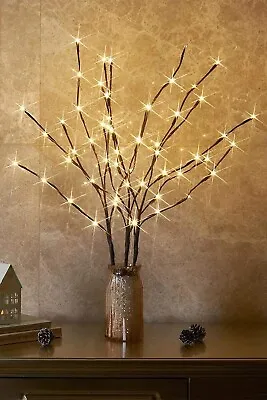 £24.99 • Buy 3pk X 76cm Plug In Twig Branch Decoration LED Fairy Lights Christmas Indoor Vase