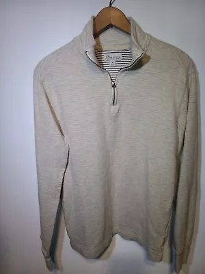 J Crew Knit Goods Women's 1/4 Zip Pullover Size M Gray Sweater Nautical Theme • $18.59