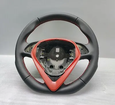 Alfa Romeo Giulietta Leather Steering Wheel Red Stitch Flat Custom • $1168.62