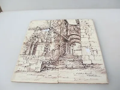 Ceramic Tiles Set Fireplace Tile Brown Medieval Building Castle Vintage / Retro • £40