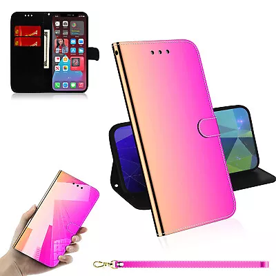 For Various Phone Mirror Magnetic Flip Wallet + Strap Card Bag Case Cover Holder • $6.52