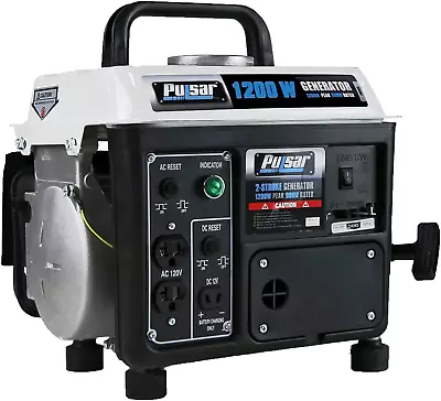 1200W Carrying Handle PG1202SA Gas-Powered Portable Generator 1200W Black/Wh • $219.82