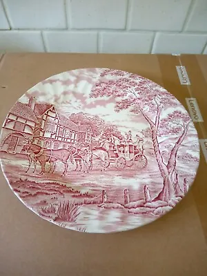 Vintage Myott  Royal Mail  Plate (25cm Dia.) Pink/White • £4.50