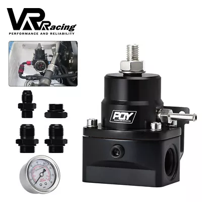 PQY Adjustable Efi Fuel Pressure Regulator Bypass Gauge 6AN 8AN Fitting Injected • $32