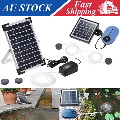 $30.89 • Buy 2 Air Stone Aerator Pond Water Oxygenator Solar Powered Oxygen Pump Fountain New