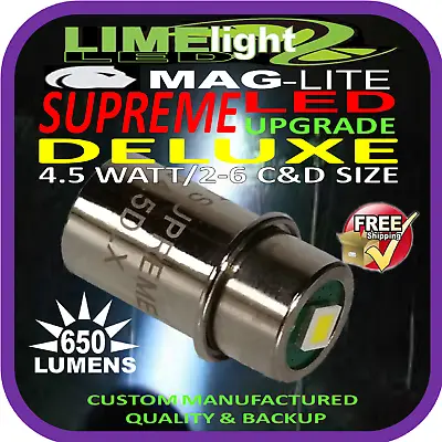 Maglite Upgrade Led Conversion 2-6 C/d Bulb Globe For Torch Flashlight 650lm Au • $27.01