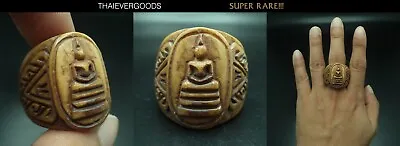 21.24 Mm Somdej Buddha Ring Bone King Elephant Lp Tim Real Thai Amulet • $69.30