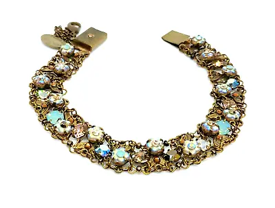Lovely Michal Negrin Bracelet Colourful Crystal Flowers #098# • $89.10