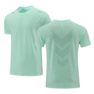 Quick Dry Men Running T-shirt Fitness Sports Top Gym Training Shirt Breathable • $18.77