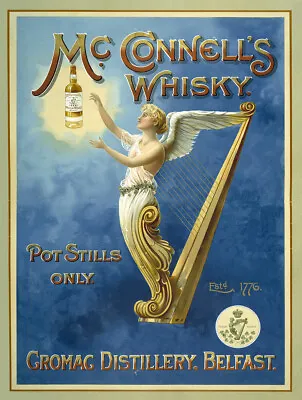 Vintage McConnells Irish Whiskey Reproduction Metal Sign FREE SHIPPING Ireland • $19.99