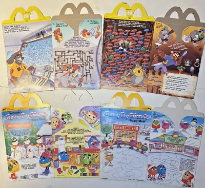 Vintage Lot Of 4 Mcdonalds Happy Meal Boxes  New - Funny Fry Friends & Tail Spin • $5